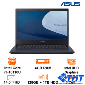 Laptop Asus ExpertBook P2451FA-EK3342 - Intel Core i3-10110U, RAM 4GB, HDD 1TB + SSD 128GB, Intel UHD Graphics, 14 inch