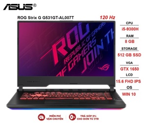 Laptop Asus G531GT-AL007T - Intel Core i5 9300H, 8GB RAM, 512GB SSD, NVIDIA GeForce GTX 1650 - GDDR5 4GB, 15.6 inch