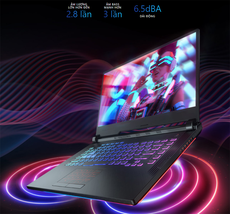 Laptop Asus Rog Strix G G531GT-HN554T - Intel Core i7-9750H, 8GB RAM, SSD 512GB, Nvidia GeForce GTX 1650 4GB GDDR5 + Intel UHD Graphics 630, 15.6 inch