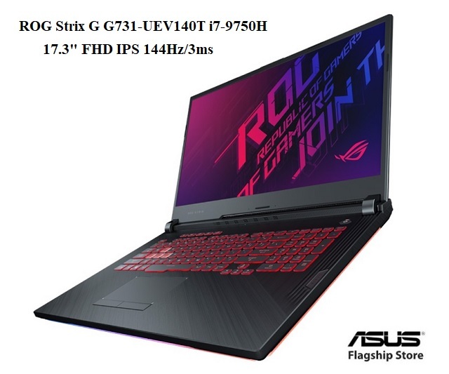 Laptop Asus Rog Strix G G731-UEV140T - Intel Core i7-9750H, 8GB RAM, SSD 512GB, Nvidia GeForce GTX 1660Ti 6GB GDDR6, 17.3 inch
