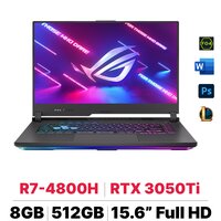 Laptop Gaming Asus ROG Strix G15 G513IE-HN246W - Ryzen 7 4800H, RTX 3050 Ti 4GB, Ram 8GB DDR4, SSD 512GB, 15.6 Inch IPS 144Hz FHD