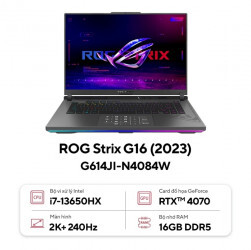Laptop Asus ROG Strix G16 G614JI-N4084W - Intel Core  i7-13650HX, 16GB RAM, SSD 1TB, Nvidia GeForce RTX 4070 8GB GDDR6 + Intel UHD Graphics, 16 inch