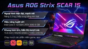 Laptop Asus ROG Strix Scar 15 G533ZM-LN2210W - Intel Core i7-12700H, RAM 16GB, SSD 512GB, Nvidia GeForce RTX 3060 6GB, 15.6 inch