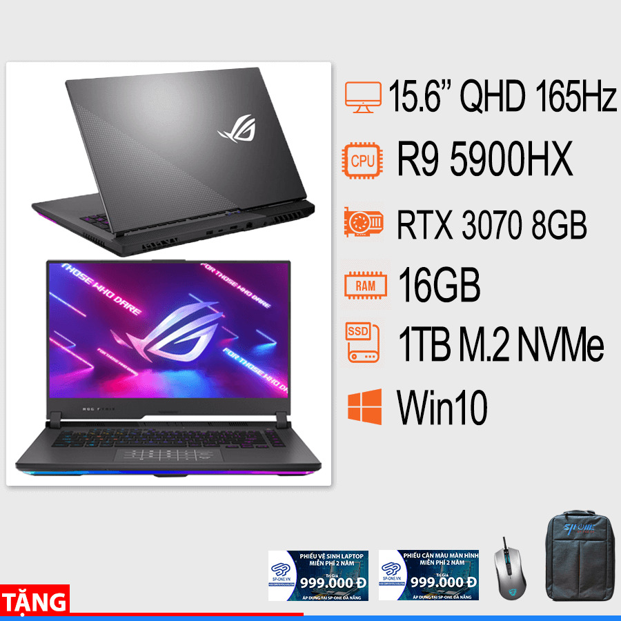 Laptop Asus ROG Strix SCAR 15 G533QR-HQ098T - AMD Ryzen 9 5900HX, 16GB RAM, SSD 1TB, Nvidia GeForce RTX 3070 8GB GDDR6, 15.6 inch