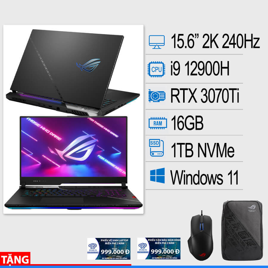 Laptop Asus ROG Strix SCAR 15 G533ZW-LN133W - Intel core i9-12900H, 16GB RAM, SSD 1TB, Nvidia GeForce RTX 3070 Ti 8GB GDDR6, 15.6 inch