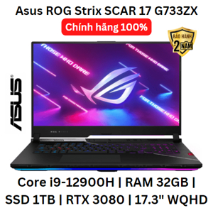 Laptop Asus ROG Strix SCAR 17 G733ZX-LL016W - Intel Core i9-12900H, 32GB RAM, SSD 1TB, Nvidia GeForce RTX 3080 Ti 16GB GDDR6, 17.3 inch
