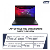Laptop Asus ROG Strix SCAR 18 G835LX-SA208W Core Ultra 9-275HX/ 64GB/ 2TB/ RTX 5090/ 18 Inch WQXGA/ Win 11/ Đen