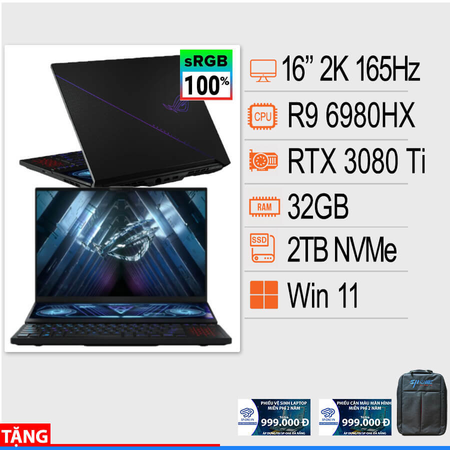Laptop Asus ROG Zephyrus Duo 16 GX650RX-LO023W - AMD Ryzen 9-6980HX, 32GB RAM, SSD 2TB, Nvidia GeForce RTX 3080Ti 16GB GDDR6, 16 inch