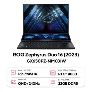 Laptop Asus ROG Zephyrus Duo 16 GX650PZ-NM031W - AMD Ryzen 9 7945HX, 32GB RAM, SSD 1TB, Nvidia GeForce RTX 4080 12GB, 16 inch