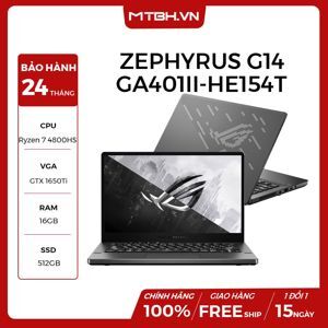Laptop Asus Rog Zephyrus G14 GA401II-HE154T - AMD Ryzen 7 4800HS, 16GB RAM, SSD 512GB, Nvidia GeForce GTX 1650Ti 4GB GDDR6, 14 inch