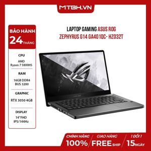 Laptop Asus ROG Zephyrus G14 GA401QC-HZ032T - AMD Ryzen 7 5800HS, 16GB RAM, SSD 512GB, Nvidia GeForce GTX 3050 4GB GDDR6, 14 inch
