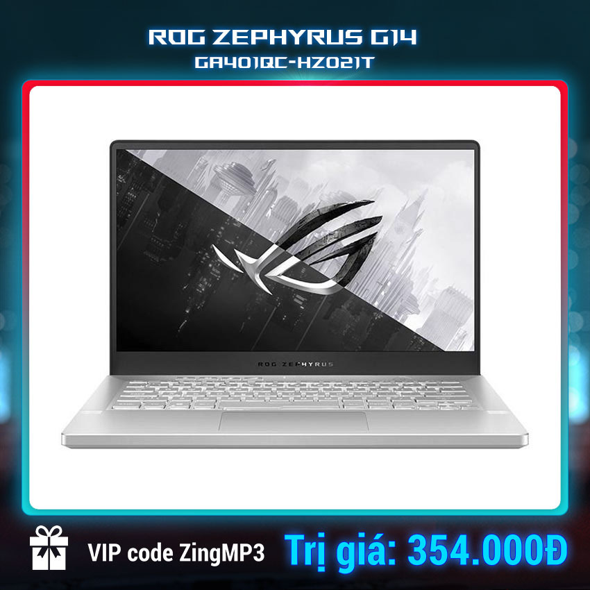 Laptop Asus ROG Zephyrus G14 GA401QC-HZ021T - AMD Ryzen 7 5800HS, 16GB RAM, SSD 512GB, Nvidia GeForce GTX 3050 4GB GDDR6, 14 inch