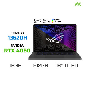 Laptop Asus ROG Zephyrus G16 GU603VV-N4022W - Intel Core i7-13620H, RAM 16GB, SSD 512GB, Nvidia GeForce RTX 4060 8GB GDDR6, 16 inch