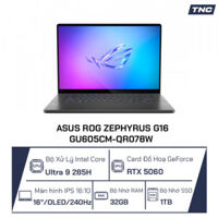 Laptop Asus ROG Zephyrus G16 GU605CM-QR078W Ultra 9 285H/ 32GB/ 1TB/ RTX 5060 8GB/ 16 inch 2.5K OLED 240Hz/ Win 11/ Xám