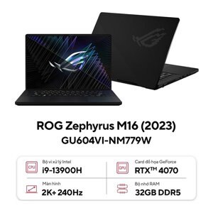 Laptop Asus ROG Zephyrus M16 GU604VI-NM779W - Intel Core i9-13900H, 32GB RAM, SSD 1TB, Nvidia GeForce RTX 4070 8GB, 16 inch