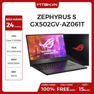 Laptop Asus Rog Zephyrus S GX502GV-AZ061T - Intel Core i7-9750H, 16GB RAM, SSD 512GB, Nvidia GeForce RTX 2060 6GB GDDR6, 15.6 inch