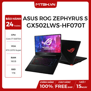 Laptop Asus Rog Zephyrus S15 GX502LWS-HF070T - Intel Core i7-10875H, 16GB RAM, SSD 1TB, Nvidia GeForce RTX 2070 Super 8GB GDDR6,, 15.6 inch