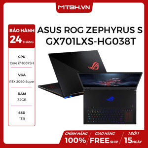 Laptop Asus Rog Zephyrus S17 GX701LXS-HG038T - Intel Core i7-10875H, 32GB RAM, SSD 1TB, Intel UHD Graphics + Nvidia GeForce RTX 2080 Super 8GB GDDR6, 17.3 inch