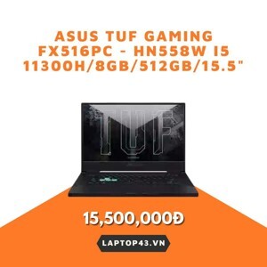 Laptop Asus TUF Dash F15 FX516PC-HN558W - Intel core i5-11300H, 8GB RAM, SSD 512GB, Nvidia GeForce RTX 3050 4GB GDDR6, 15.6 inch