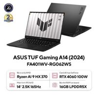 Laptop ASUS TUF Gaming A14 FA401WV-RG062WS (AMD Ryzen AI 9 HX 370/ 16GB/ 1TB/ RTX 4060/ 14 inch 2.5K 165Hz/ Win 11/ Xám)
