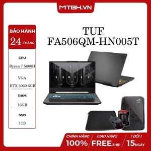 Laptop Asus TUF Gaming A15 FA506QM-HN005T - AMD Ryzen 7 5800H, 16GB RAM, SSD 1TB, Nvidia GeForce  RTX 3060 6GB GDDR6, 15.6 inch