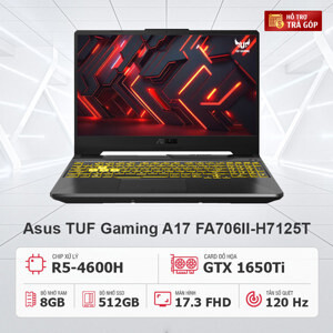 Laptop Asus TUF Gaming A17 FA706II-H7125T - AMD Ryzen 5-4600H, 8GB RAM, SSD 512GB, Nvidia GeForce GTX 1650Ti 4GB GDDR6 + AMD Radeon Graphics, 17.3 inch