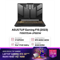Laptop Asus TUF Gaming F15 FX507ZU4-LP520W - Intel Core i7-12700H, 8GB RAM, SSD 512GB, Nvidia GeForce RTX 4050 6GB GDDR6 + Intel Iris Xe Graphics, 15.6 inch