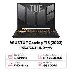 Laptop Asus TUF Gaming F15 FX507ZC4-HN099W - Intel Core i7-12700H, 8GB RAM, SSD 512GB, Nvidia Geforce RTX 3050 4GB, 15.6 inch