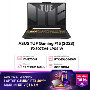 Laptop Asus TUF Gaming F15 FX507ZV4-LP041W - Intel Core i7-12700H, 8GB RAM, SSD 512GB, Nvidia GeForce RTX 4060 8GB GDDR6 + Intel Iris Xe Graphics, 15.6 inch