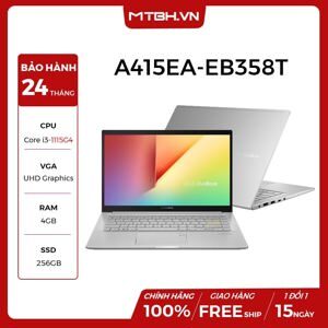 Laptop Asus VivoBook 14 A415EA-EB358T - Intel Core i3-1115G4, 4GB RAM, SSD 256GB, Intel UHD Graphics, 14 inch