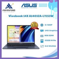 Laptop Asus Vivobook 14X A1403ZA-LY153W Core i3-1220P  8GB  512GB  Intel UHD  14 inch WUXGA  Win 11  Xanh - Hàng Chính Hãng - Bảo Hành 24 Tháng
