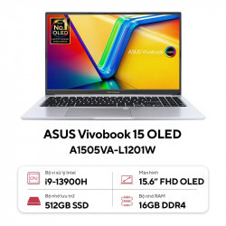 Laptop Asus VivoBook 15 OLED A1505VA-L1201W - Intel Core i9-13900H, 16GB RAM, SSD 512GB, Intel Iris Xe Graphics, 15.6 inch