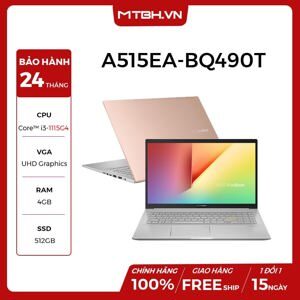 Laptop Asus Vivobook A515EA-BQ490T - Intel core i3-1115G4, 4GB RAM, SSD 512GB, Intel UHD Graphics, 15.6 inch