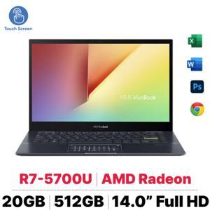 Laptop Asus VivoBook Flip 14 TM420UA-EC182W - AMD Ryzen 7 - 5700U, 8GB RAM, SSD 512GB, AMD Radeon Graphics, 14 inch
