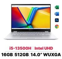 Laptop Asus Vivobook S 14 Flip TP3402VA-LZ031W (Intel Core i5-13500H | 16GB | 512GB | Intel UHD | 14.0-inch WUXGA | Cảm ứng | Win 11 | Bạc)