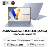 Laptop ASUS Vivobook S 16 OLED S5606MA-MX051W (Intel Core Ultra 7 155H | 16GB | 512GB | Intel Arc | 16 inch 3.2K | Win 11 | Xanh)