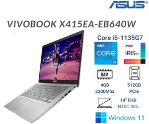 Laptop Asus Vivobook X415EA-EB640W - Intel core i5-1135G7, 4GB RAM, SSD 512GB, Intel Iris Xe Graphics, 14 inch