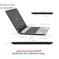 Laptop Asus VivoBook X507UF  i3 8130U/4GB/SSD 120+HDD 1TB/MX130/Win10