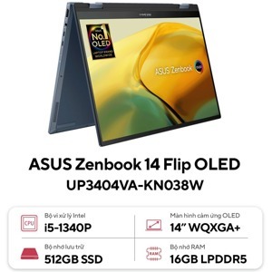 Laptop Asus Zenbook 14 Flip OLED UP3404VA-KN038W - Intel Core i5-1340P, 16GB RAM, SSD 512GB, Intel Iris Xe Graphics, 14 inch
