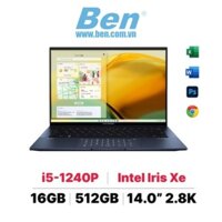 Laptop Asus Zenbook 14 UX3402ZA-KM219W I5-1240P/16GB/512GB PCIE/14.0 2.8K OLED/WIN11/XANH/TÚI