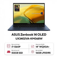 Laptop Asus Zenbook Flip UP3404VA-KN039W (Core i7 1360P/ 16GB/ 512GB SSD/ Intel Iris Xe Graphics/ 14.0inch WUXGA Touch/ Windows 11 Home/ Ponder Blue/ Vỏ nhôm/ Pen/ Túi Sleeve/ USB-A to RJ45)