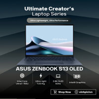 Laptop Asus Zenbook S 13 OLED UX5304MA (Ultra7-155U/ Ram 32GB/ SSD 1TB/ 13.3" 2.8K OLED 60Hz)