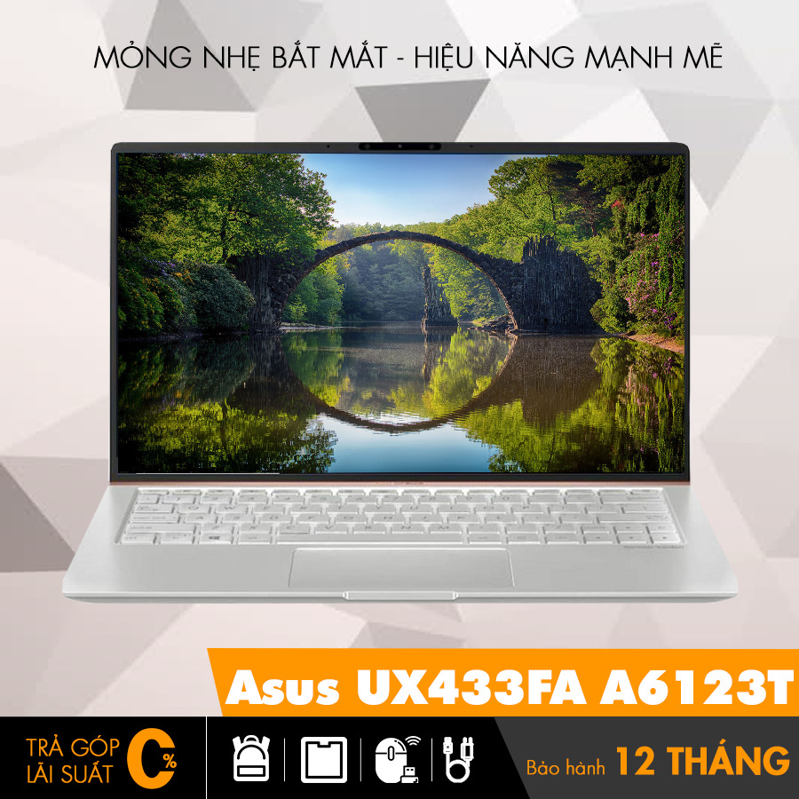 Laptop Asus Zenbook UX433FN-A6123T - Intel core i7-8565U, 8GB RAM, SSD 512GB, Nvidia GeForce MX150 2GB GDDR5, 14 inch