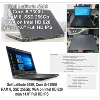 Laptop Dell 5480 Chip CPU Core I5 7300U Ram8G SSD M2 256G