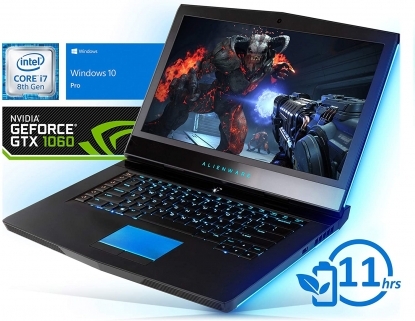 Laptop Dell AlienWare 15R4 - Intel Core i7-8750H, 16GB RAM, SSD 128GB + HDD 1TB, Nvidia Geforce GTX 1060 6GB GDDR5, 15.6 inch