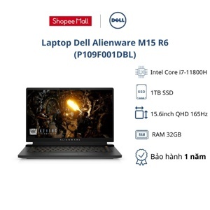 Laptop Dell Alienware M15 R6 P109F001DBL - Intel core i7-11800H, 32GB RAM, SSD 1TB, Nvidia Geforce RTX 3060 6GB GDDR6, 15.6 inch