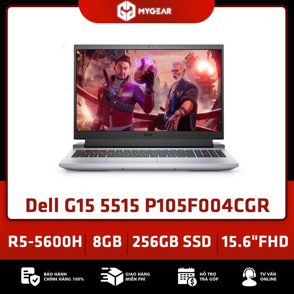 Laptop Dell Gaming G15 5515 P105F004CGR - AMD Ryzen R5-5600H, 8GB RAM, SSD 256GB, Nvidia GeForce RTX 3050 4GB GDDR6, 15.6 inch