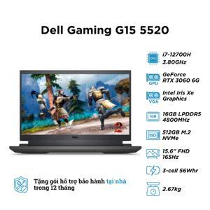 Laptop Dell Gaming G15 5520 - Intel core i7-12700H, 16GB RAM, SSD 1TB, Nvidia GeForce RTX 3060 Max-Q 6GB GDDR6, 15.6 inch