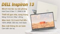 Laptop Dell Inspiron 13 5310 N3I3116W1 Core 3-1125G4 8 GB DDR4 256 GB SSD Win11  Office - Hàng Chính Hãng