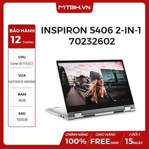 Laptop Dell Inspiron 14 5406 70232602 - Intel Core i5-1135G7, 8GB RAM, SSD 512GB, Intel Iris Xe Graphic, 14 inch